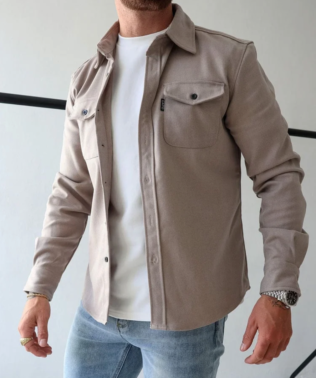 Men’s Minimal Overshirt | Lightweight Casual Shirt Jacket