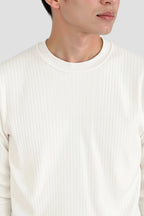 Men’s Crew Neck Sweater | Minimal Ribbed Knit Top