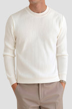 Men’s Crew Neck Sweater | Minimal Ribbed Knit Top
