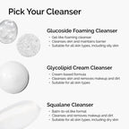 Comparison of skin before and after using SlimBag Squalane Cleanser, showing refreshed and clean skin results.