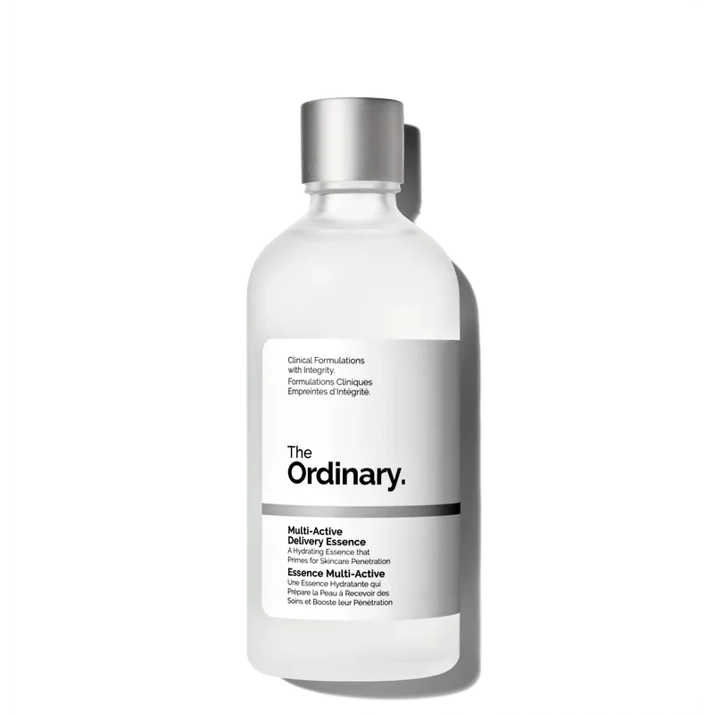 SlimBag Multi-Active Delivery Essence in a 100ml bottle, clear liquid skincare product with a pump dispenser.