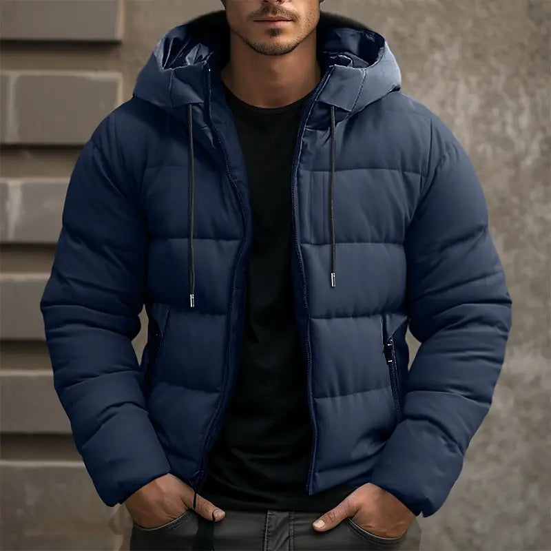 Men’s Hooded Puffer Jacket | Warm Quilted Winter Coat