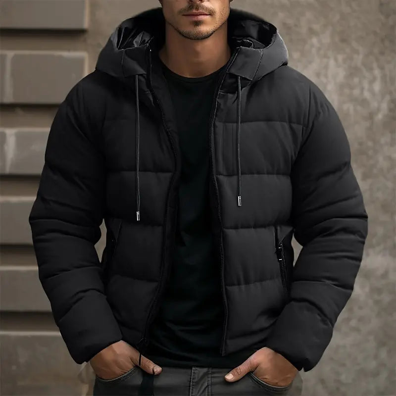 Men’s Hooded Puffer Jacket | Warm Quilted Winter Coat