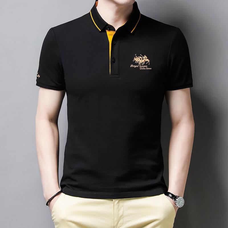 Casual polo shirt with buttons short sleeves for men