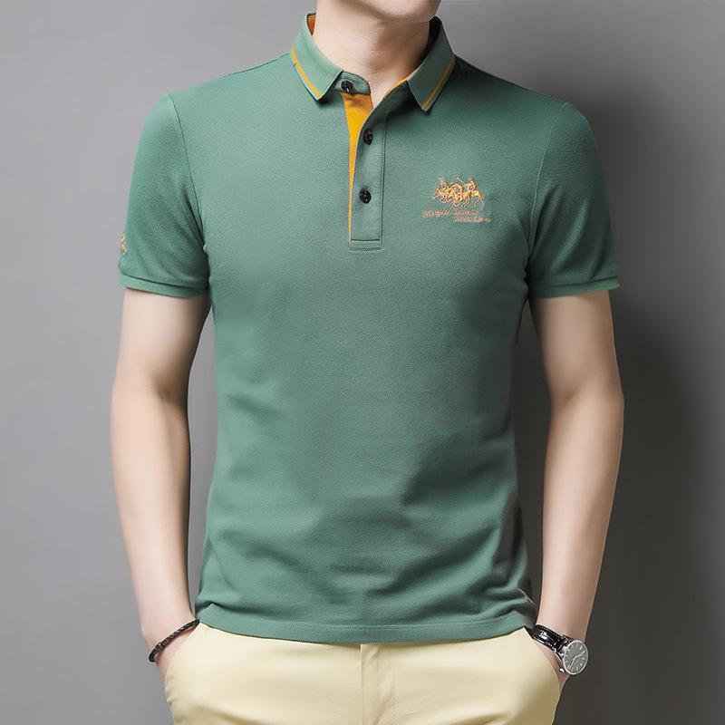 Casual polo shirt with buttons short sleeves for men