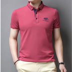 Casual polo shirt with buttons short sleeves for men