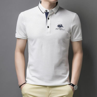 Casual polo shirt with buttons short sleeves for men