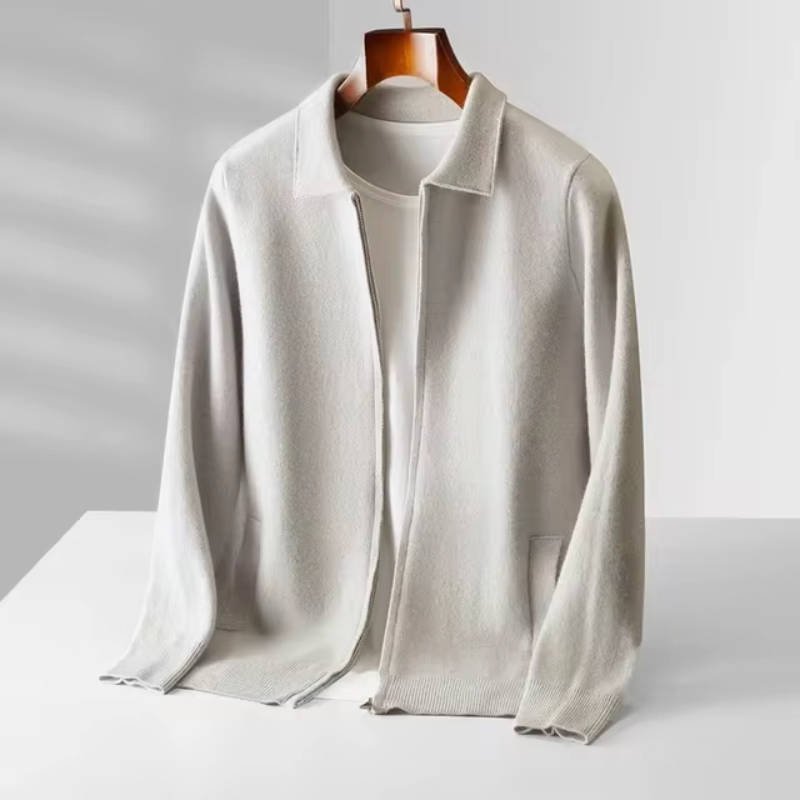 Cashmere Gilet with Zip Closure for Men