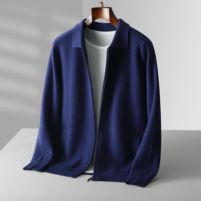Cashmere Gilet with Zip Closure for Men