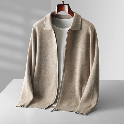 Cashmere Gilet with Zip Closure for Men