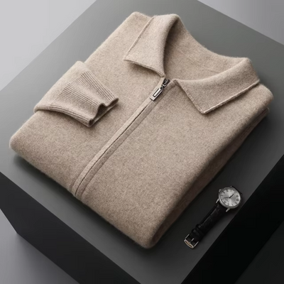 Cashmere Gilet with Zip Closure for Men