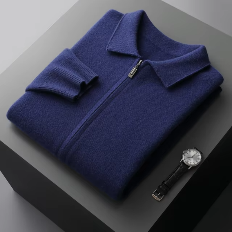Cashmere Gilet with Zip Closure for Men