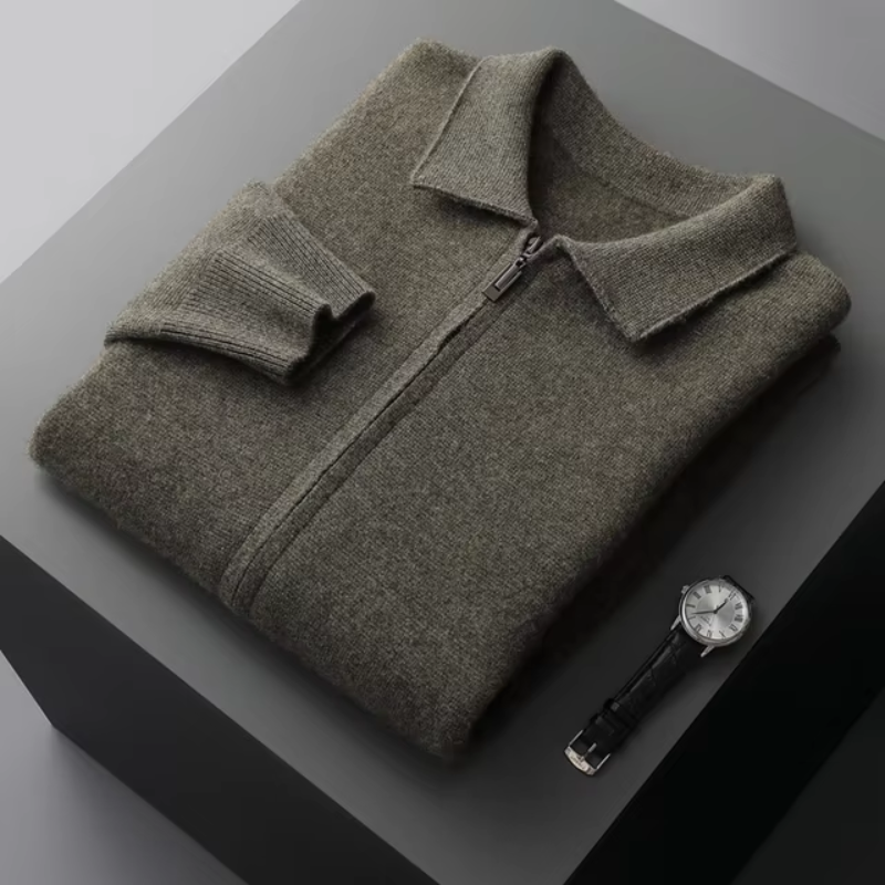 Cashmere Gilet with Zip Closure for Men