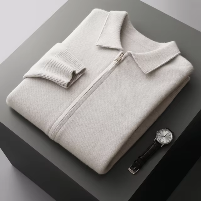 Cashmere Gilet with Zip Closure for Men
