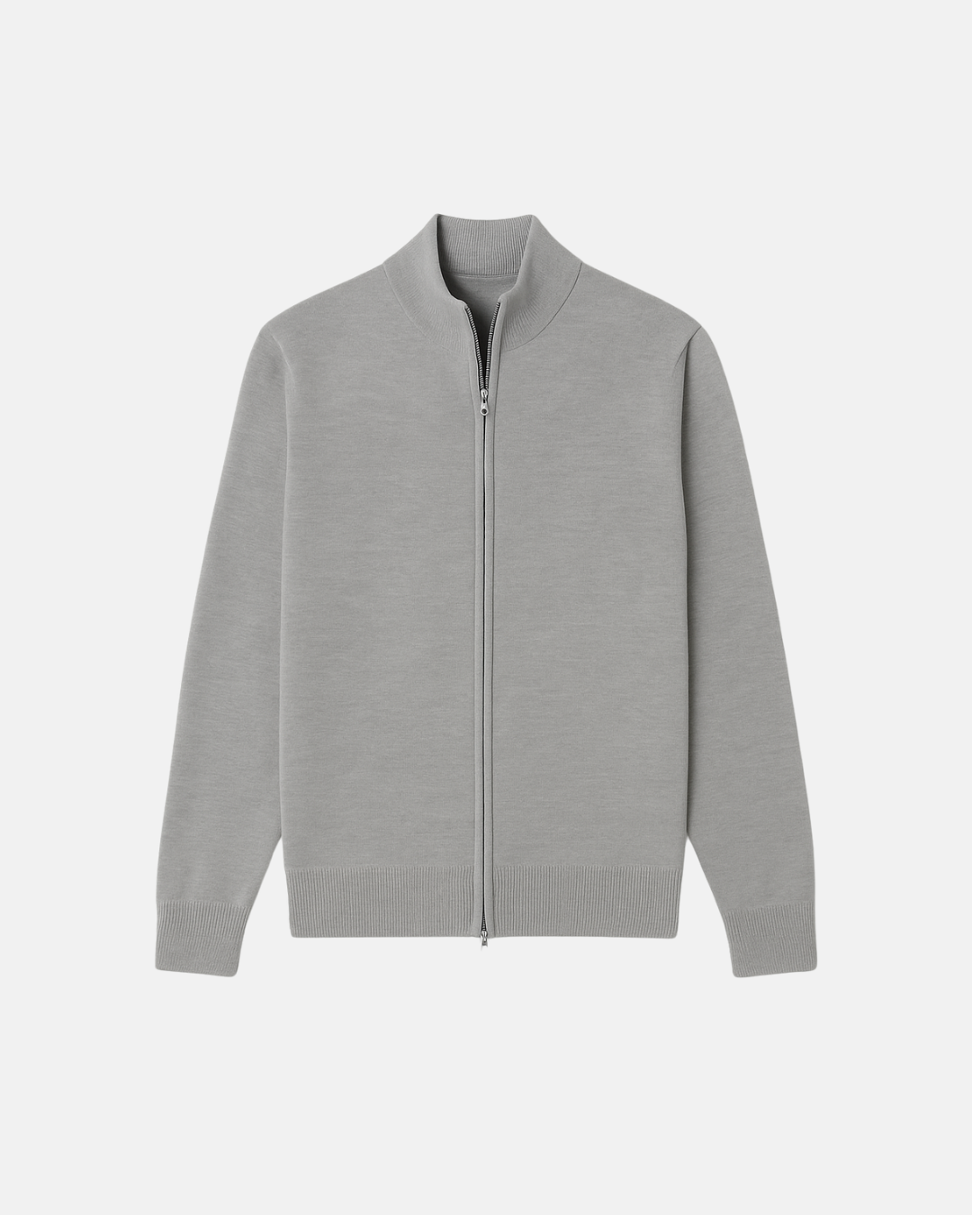 Men’s Zip Cardigan | Minimal Stand-Collar Knit Jacket