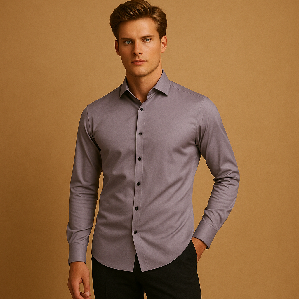 Men's Stretch Shirt with Button Closure
