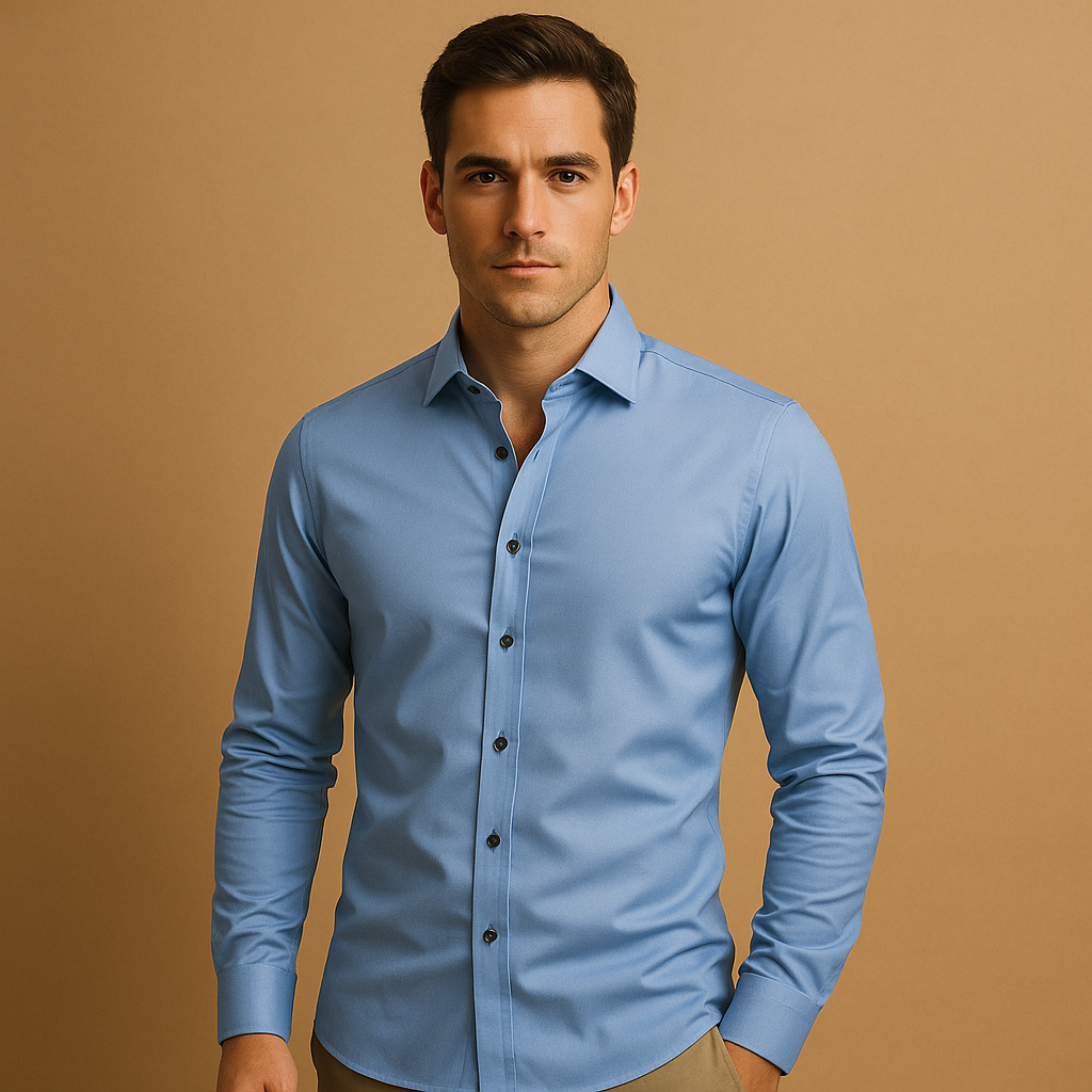 Men's Stretch Shirt with Button Closure