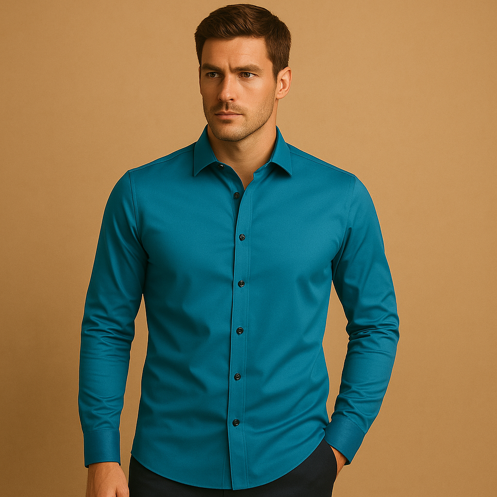 Men's Stretch Shirt with Button Closure