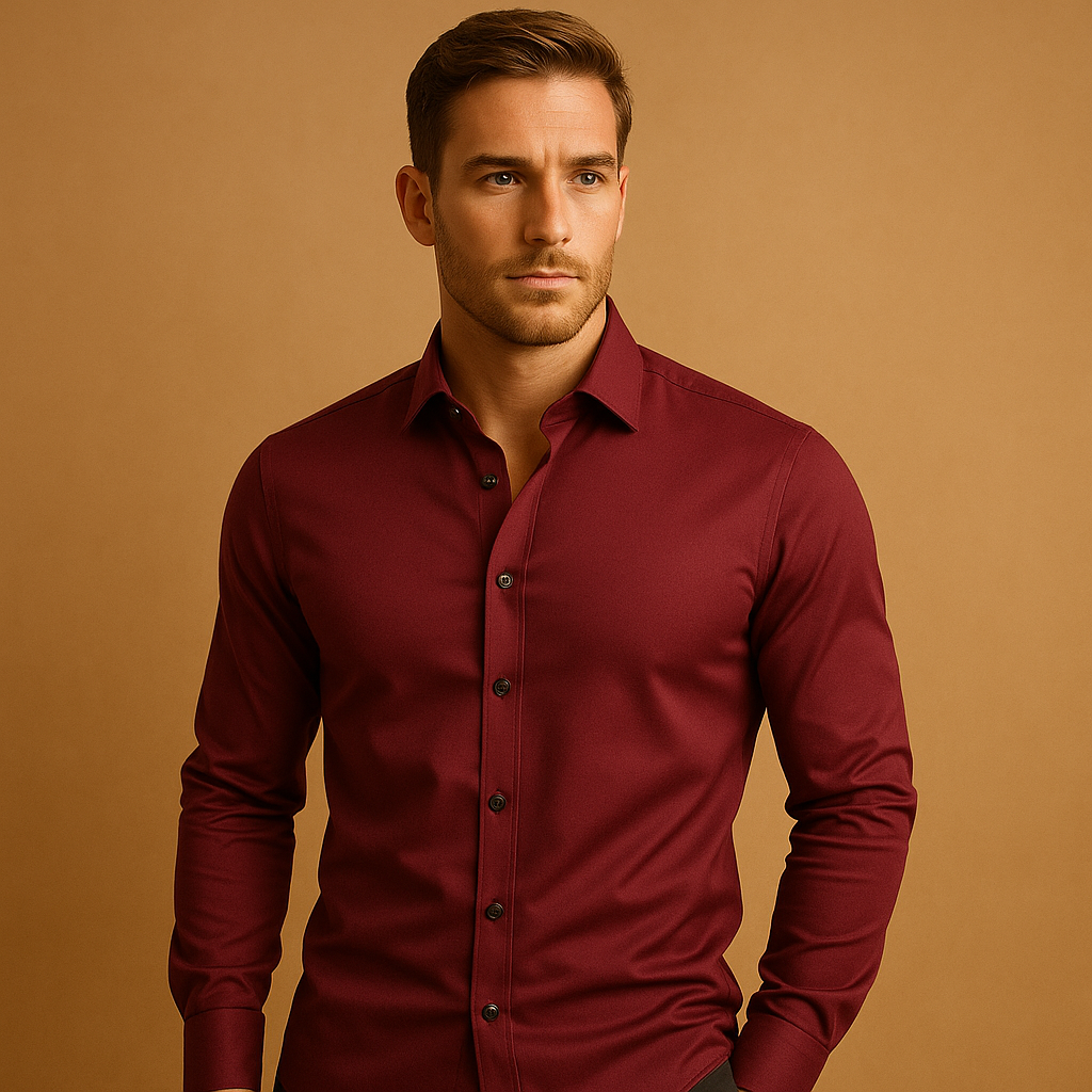 Men's Stretch Shirt with Button Closure