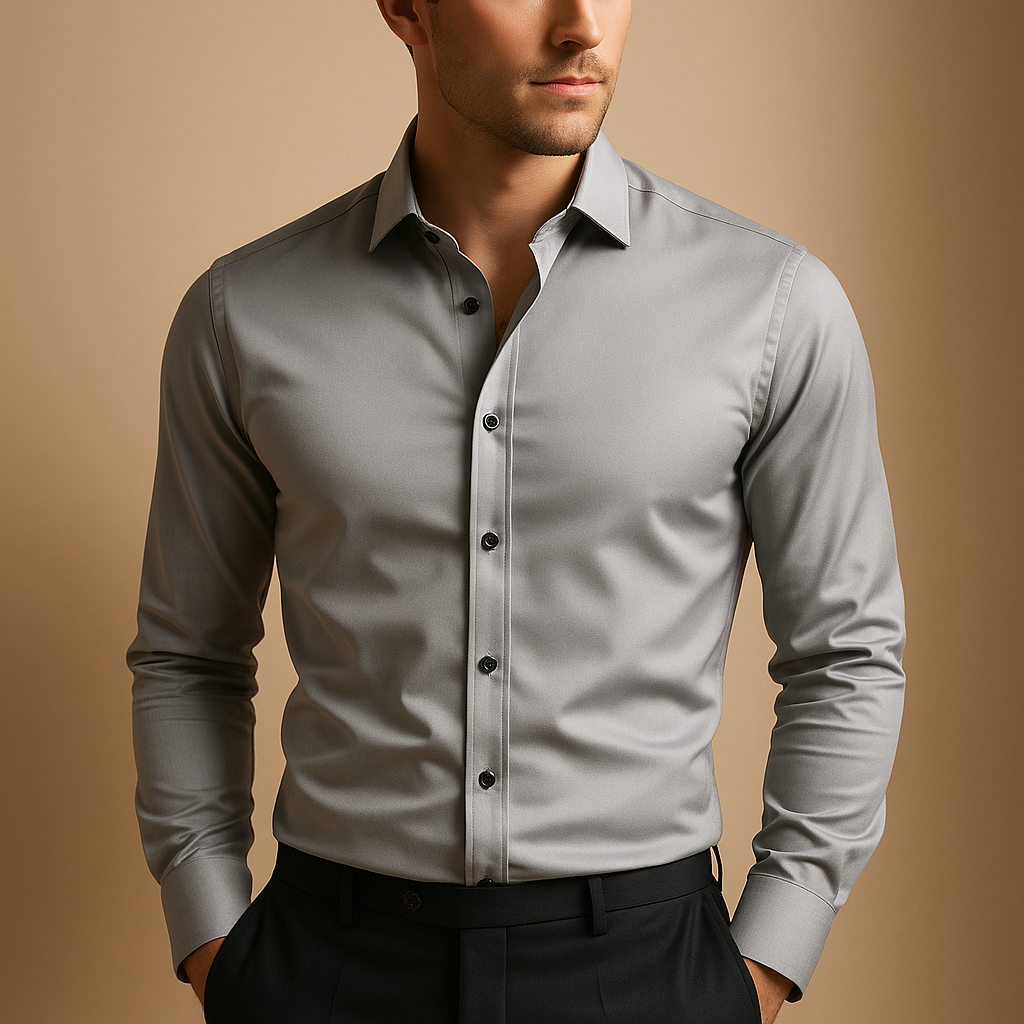 Men's Stretch Shirt with Button Closure