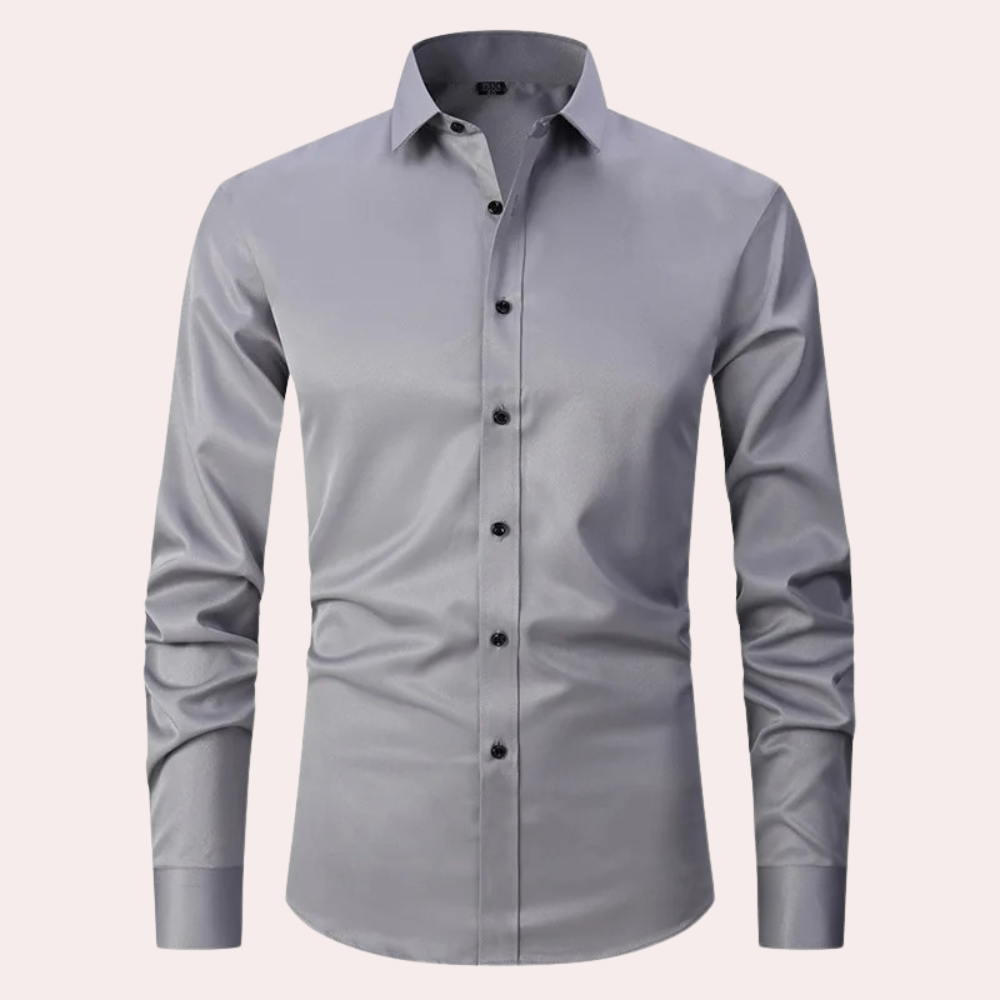 Men’s Satin Shirt with Button Closure | Elegant Slim Fit
