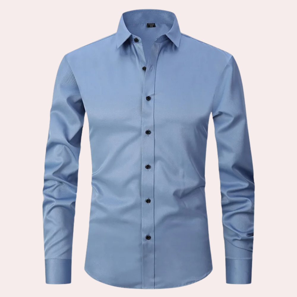 Men’s Satin Shirt with Button Closure | Elegant Slim Fit