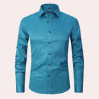 Men’s Satin Shirt with Button Closure | Elegant Slim Fit