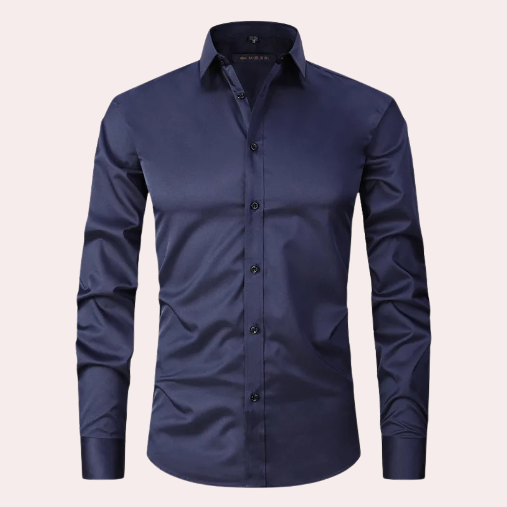 Men’s Satin Shirt with Button Closure | Elegant Slim Fit