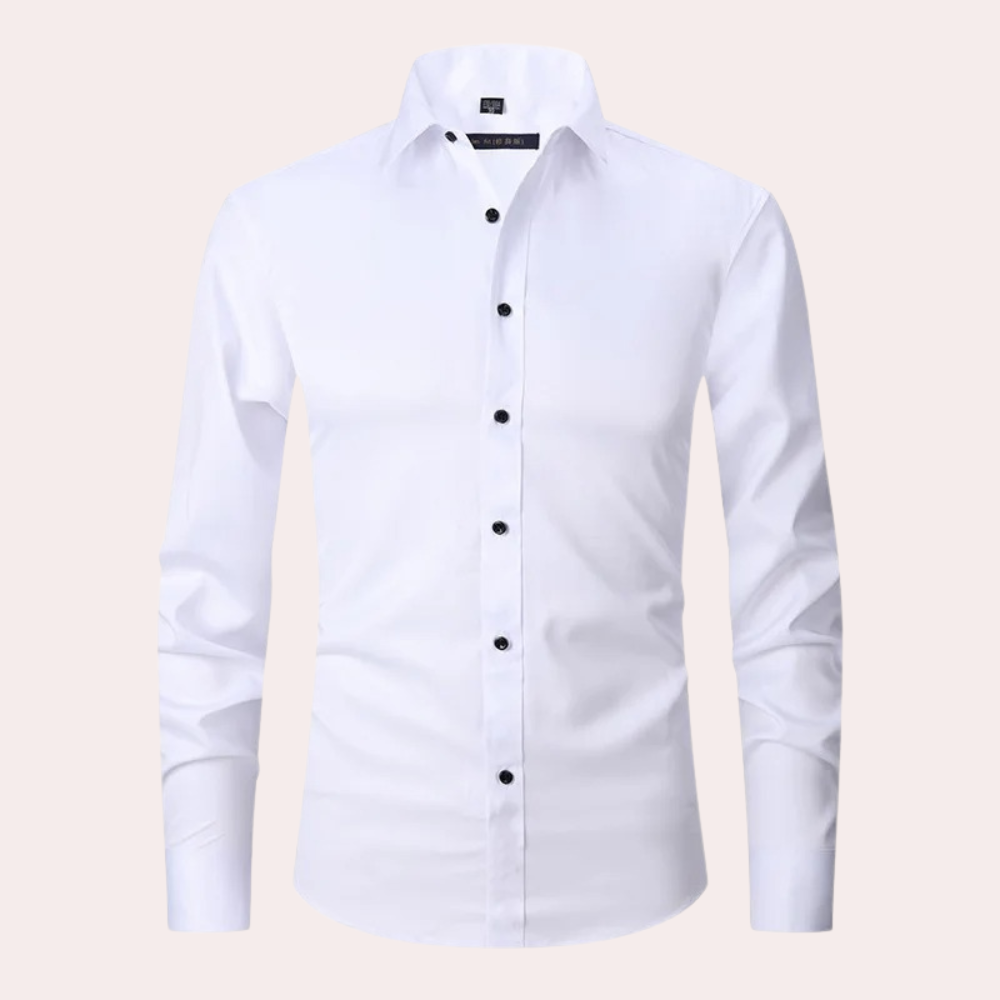 Men’s Satin Shirt with Button Closure | Elegant Slim Fit