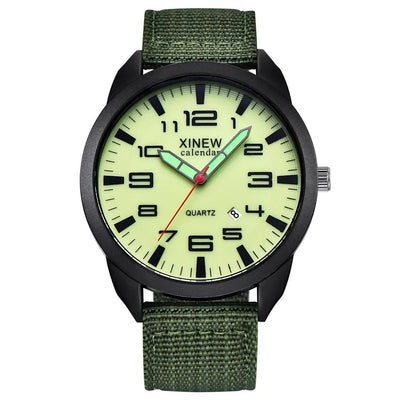 NightGlow - Stijlvol Quartz Horloge met Oplichtende Wijzerplaat en Kalenderfunctie