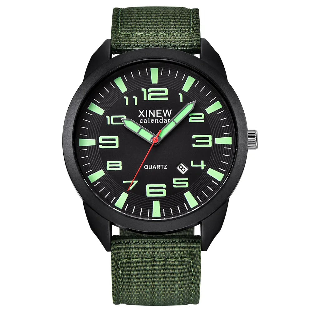 NightGlow - Stijlvol Quartz Horloge met Oplichtende Wijzerplaat en Kalenderfunctie