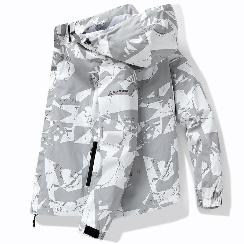 Men’s ski jacket with hood and modern design